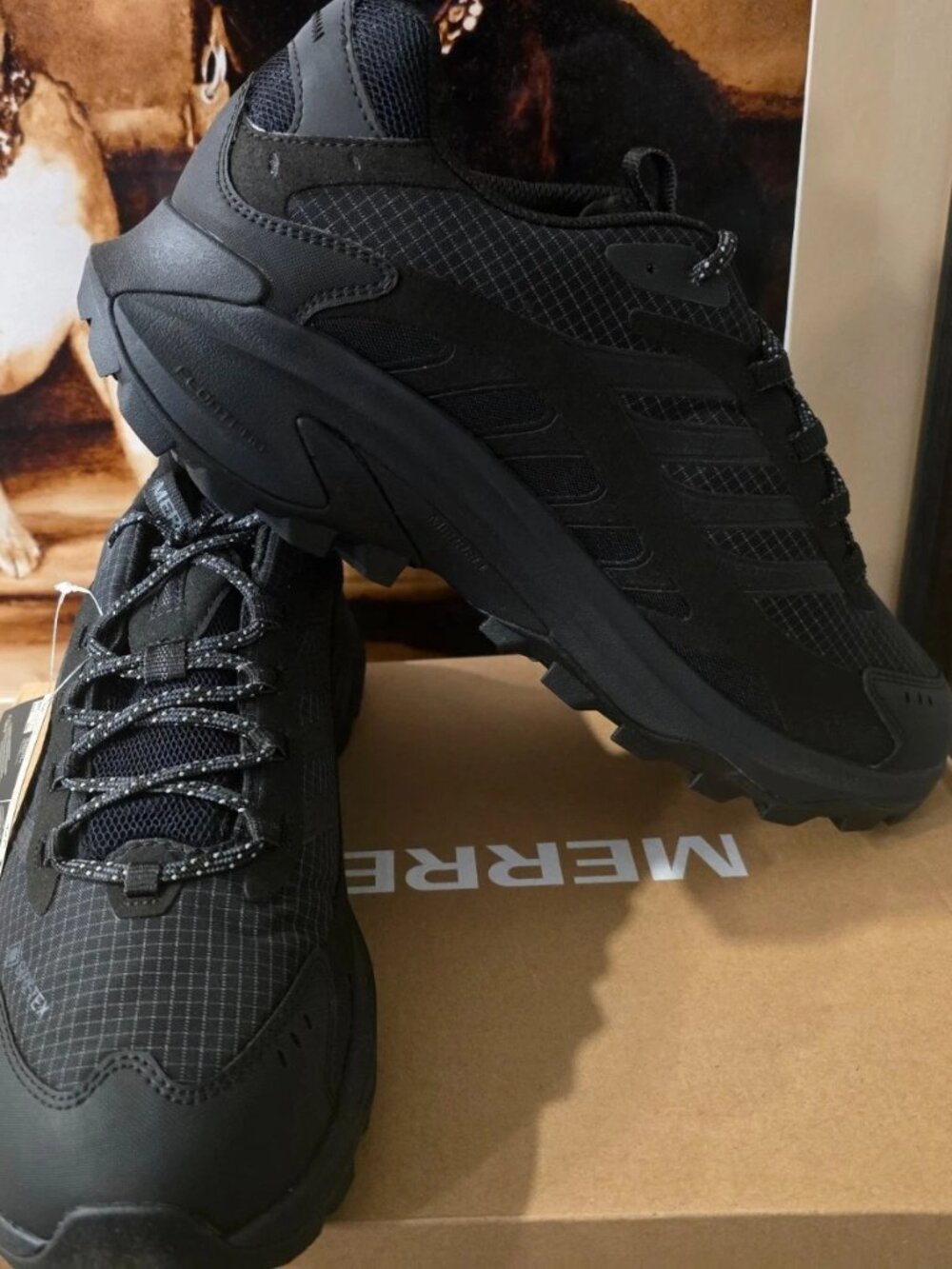 Merrell Moab Speed 2 GoreTex J037513Z Black Hiking Shoes Sneakers Men's SZ 10